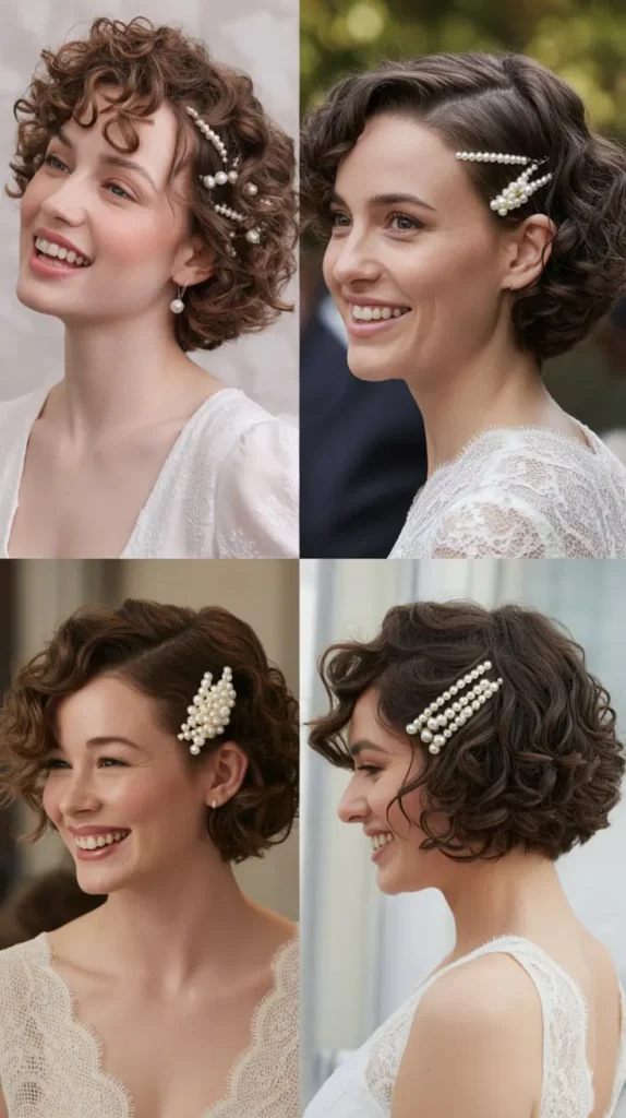 Curly Bob with Hairpins