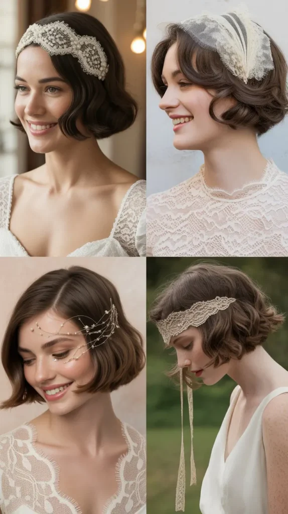 Bob with Lace Headpiece