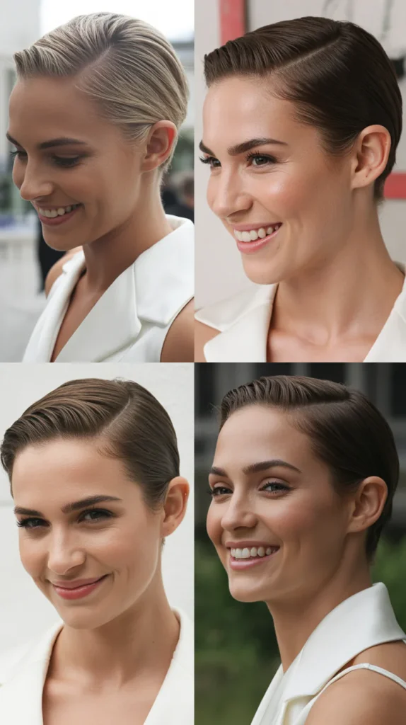 Slicked-Back Short Hair