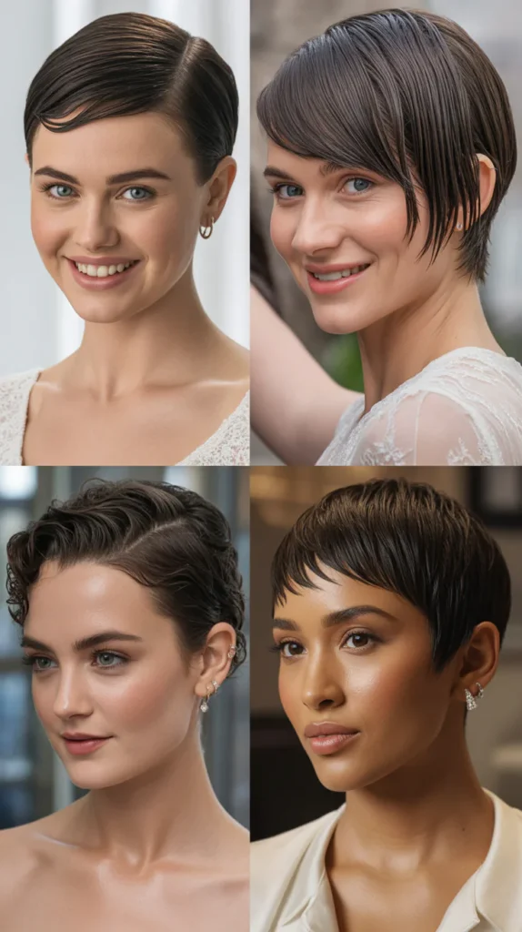Wet Look Short Hair