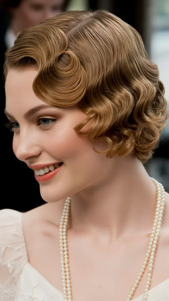 Vintage Finger Waves on Short Curls