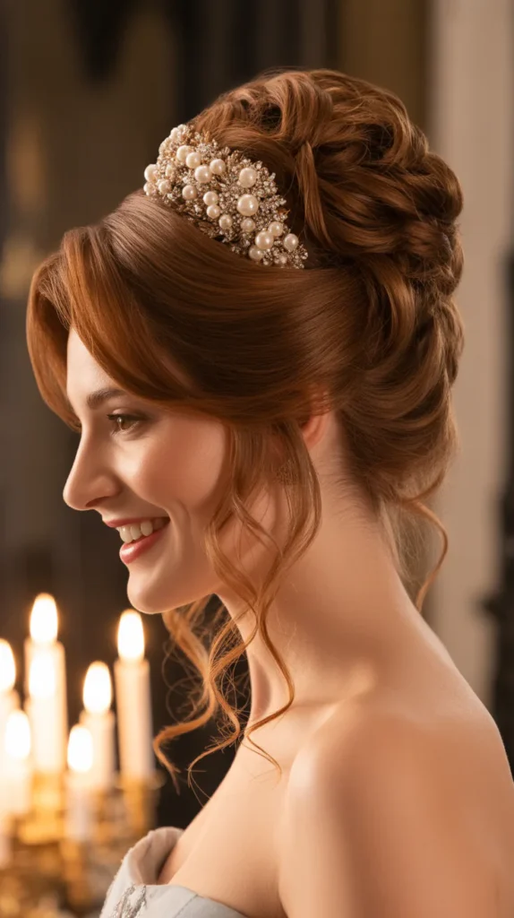Textured Updo with Decorative Comb