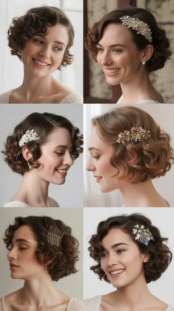 Classic Curly Bob With Elegant Comb