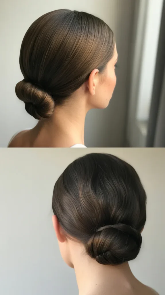 Sleek Low Knot with Middle Part