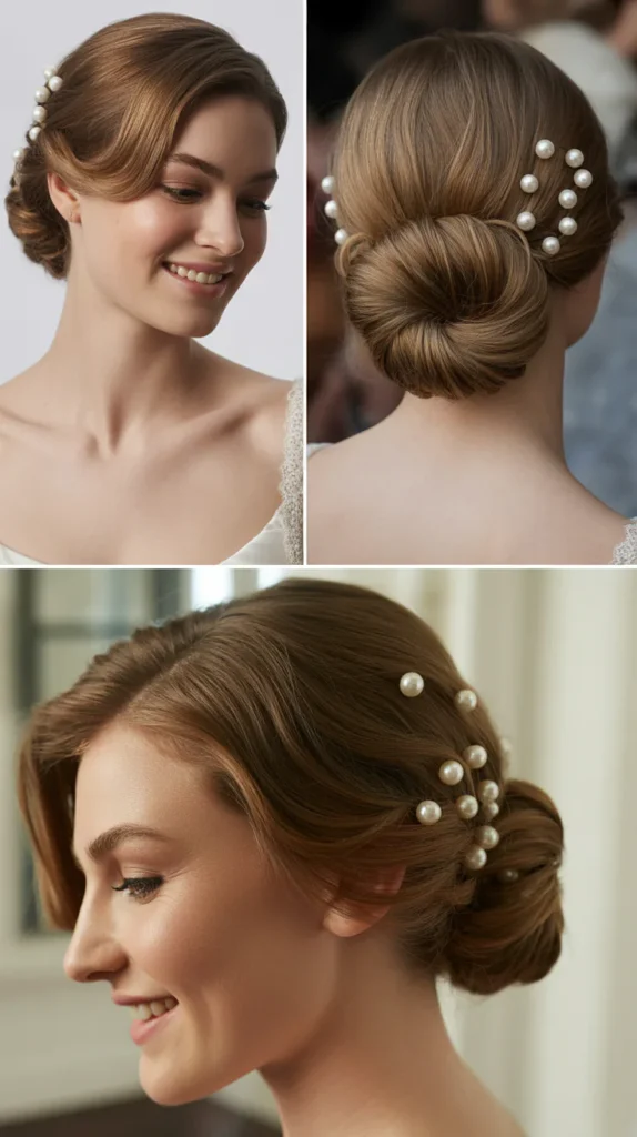  Classic Low Chignon for Short Hair