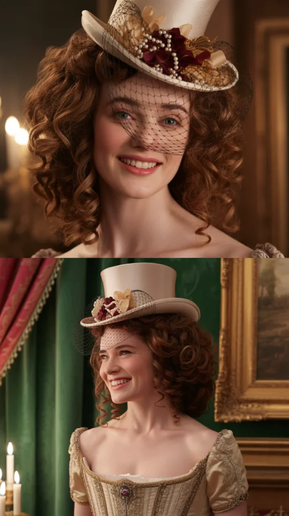 Ringlet Curls with a Miniature Top Hat