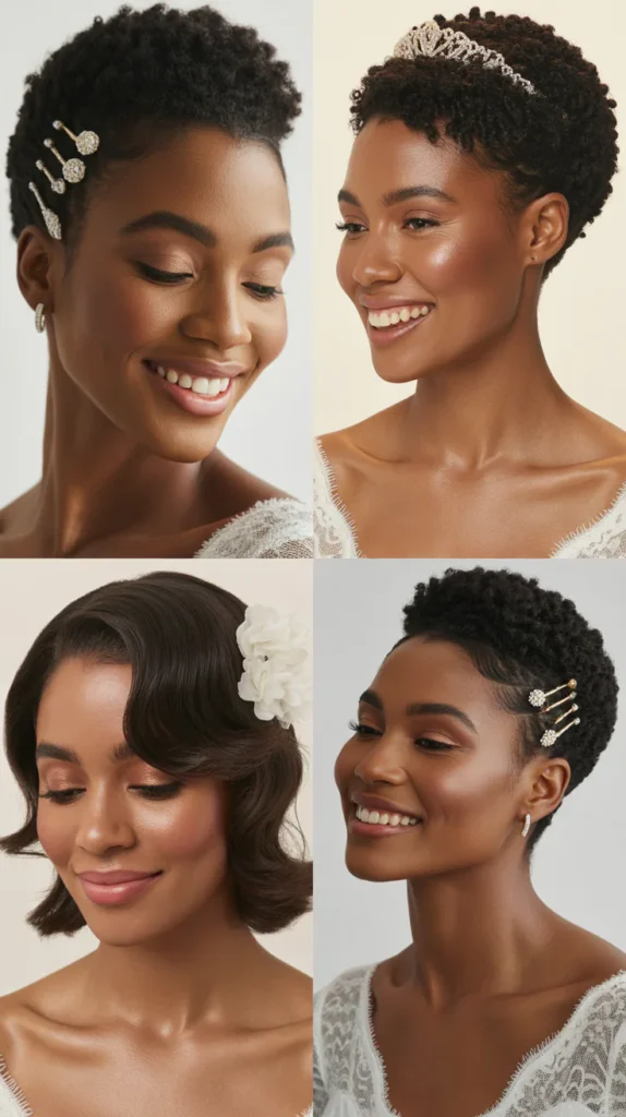 Short Afro Bridal Style
