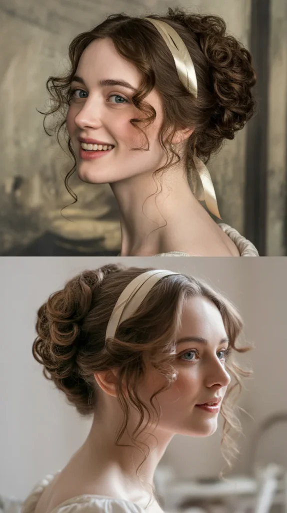 Loose Curly Updo with Cascading Tendrils