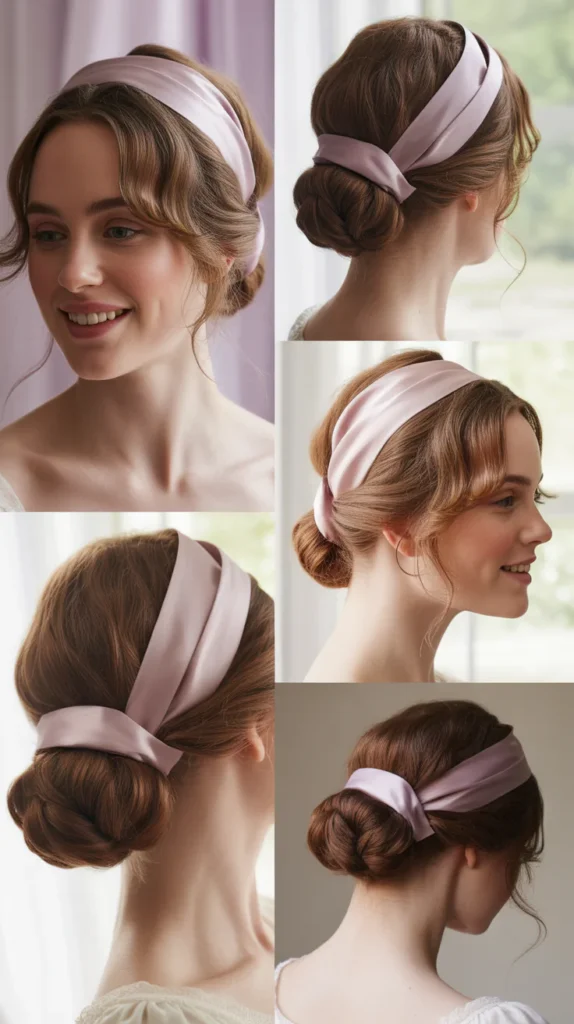 Soft Chignon with Satin Ribbon