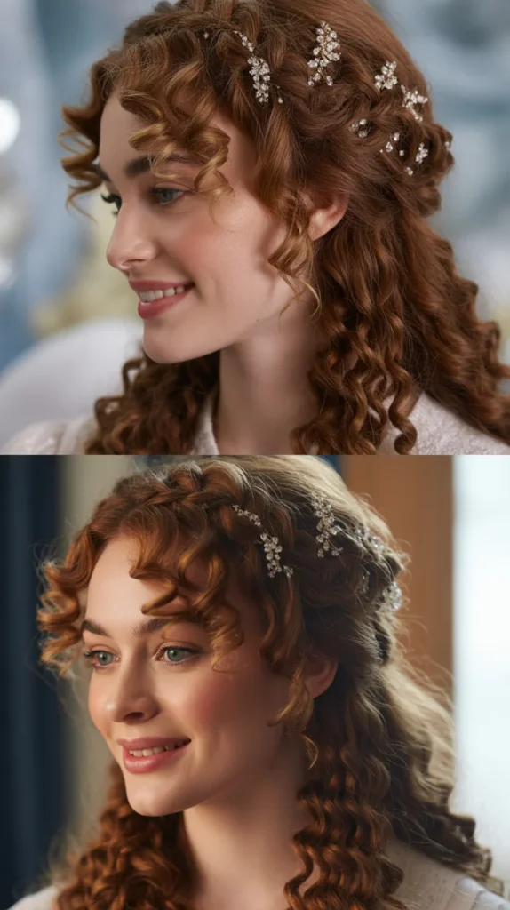 Curly Waterfall Braid with Ringlets