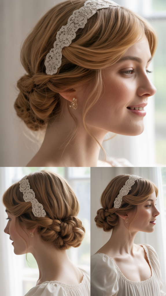 Loose Updo with Lace Pins