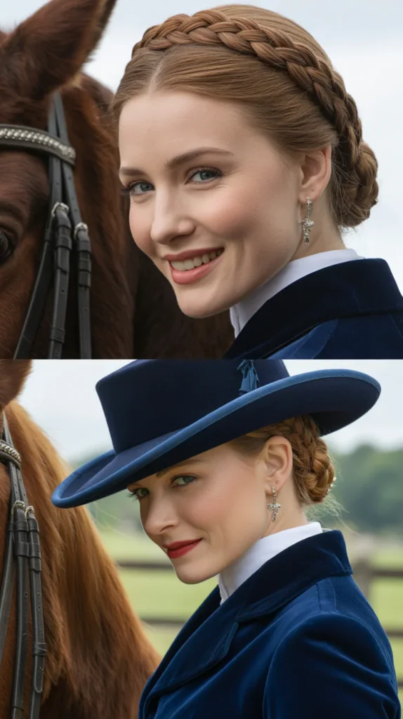 Braided Crown with a Velvet Riding Hat
