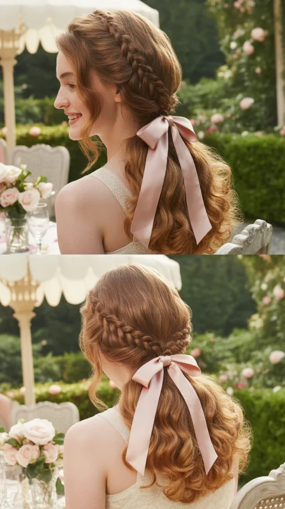 Braided Side Ponytail with Curly Ends