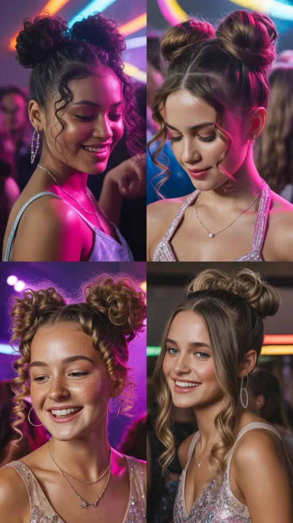 Space Buns With Curls