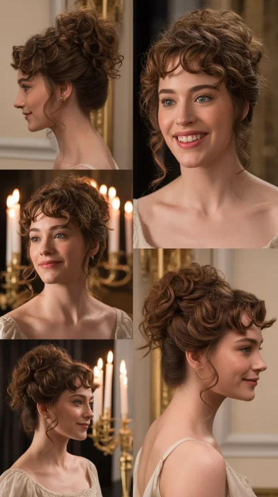 Messy Romantic Curly Updo