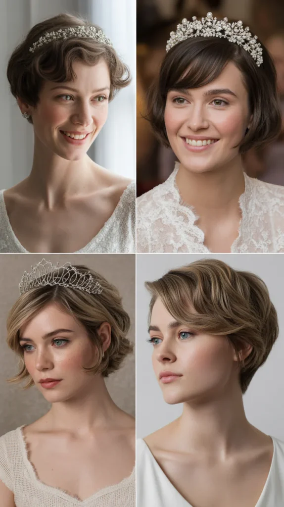 Short Hair with Tiara