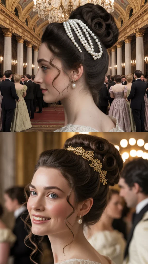 Side-Swept Curls with Floral Accents