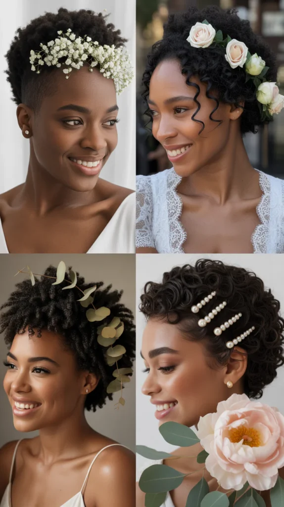 Short Afro Bridal Style