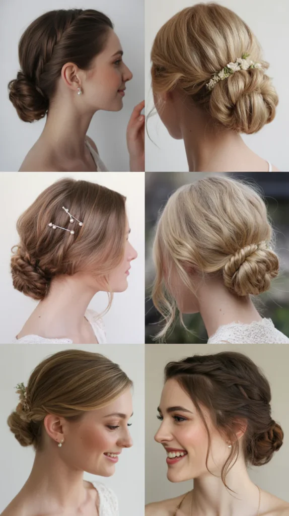 Short Hair Low Bun Illusion