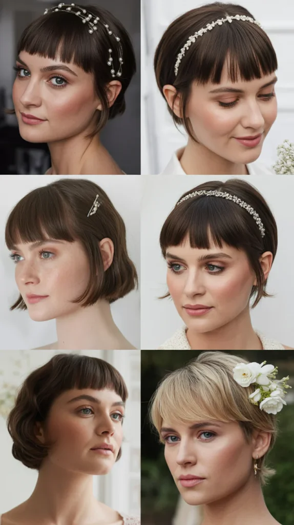 Micro Bangs Bridal Look