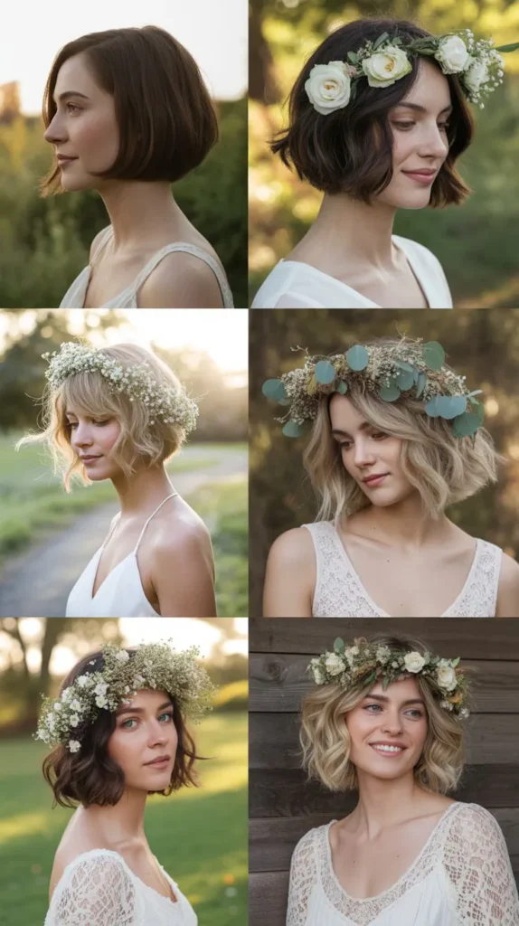 Bob with Floral Crown