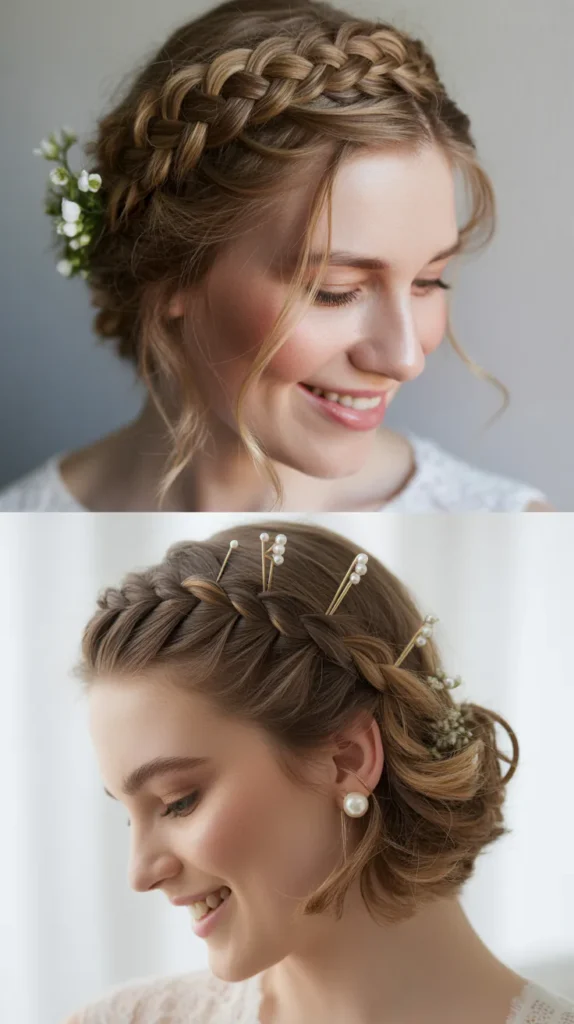 Braided Crown for Short Hair