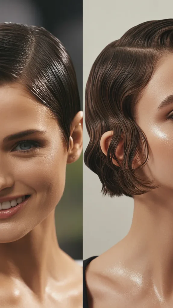 Sleek Wet-Look Style