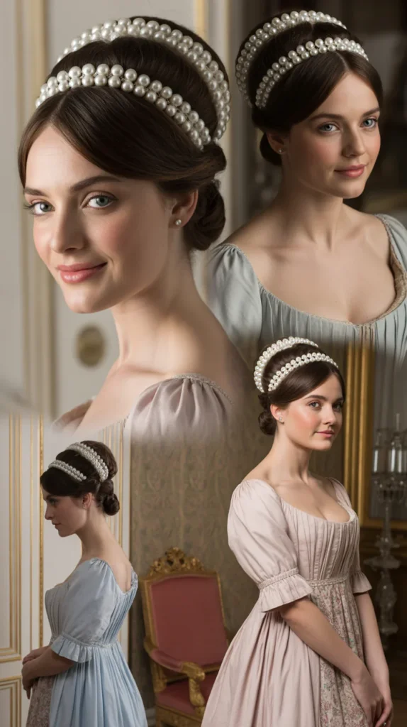 Classic Chignon with a Pearl-Trimmed Cap