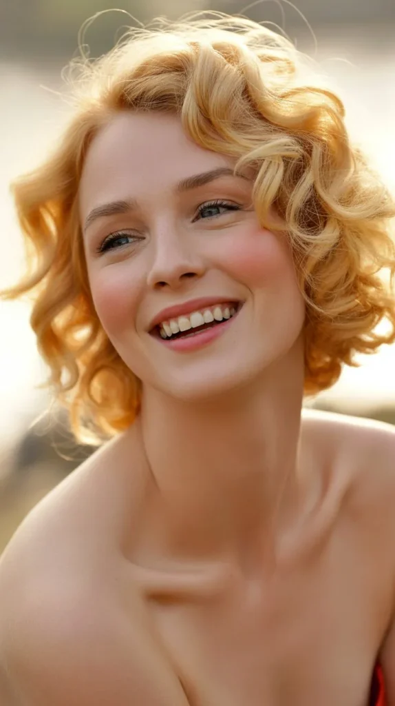 Romantic Blonde Short Curls
