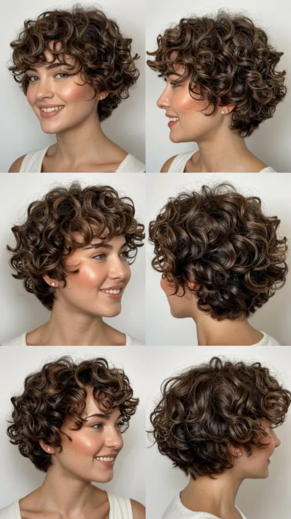 Rounded Curly Layered Cut
