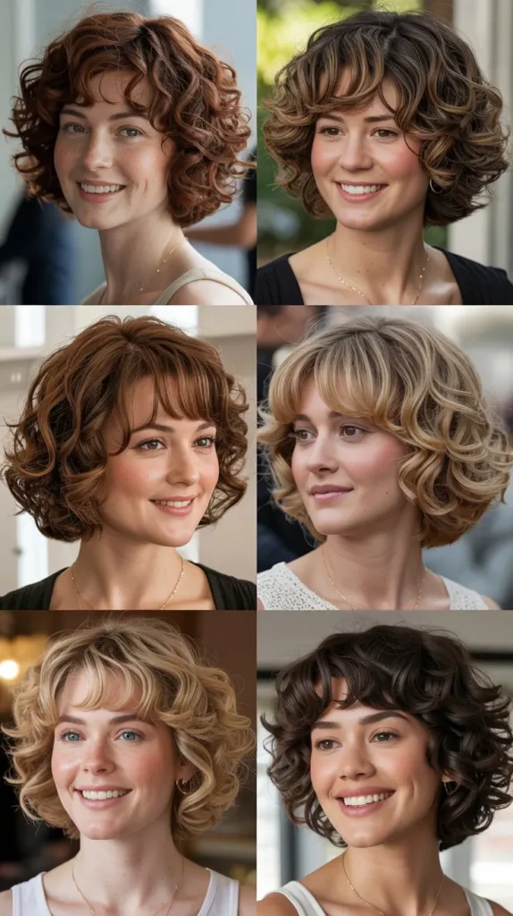 Chin-Length Curly Bob Layers