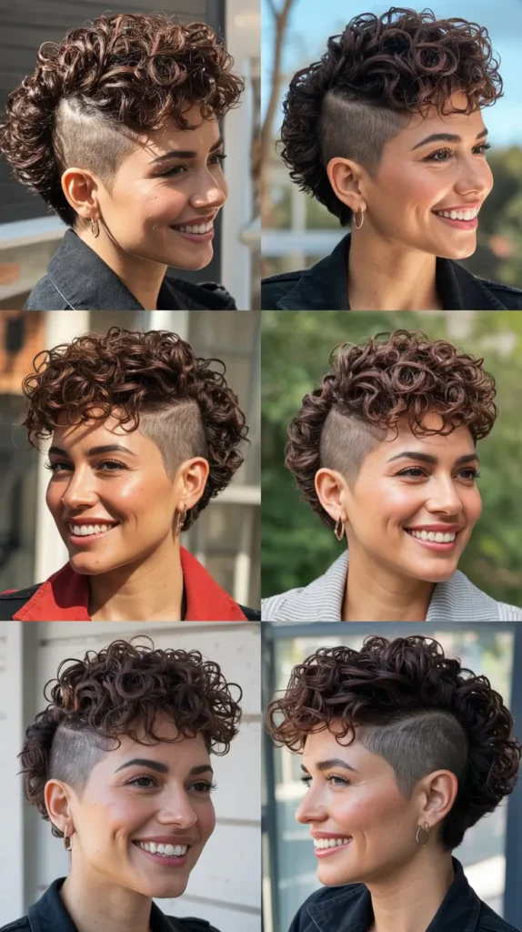 Layered Curly Mohawk Style