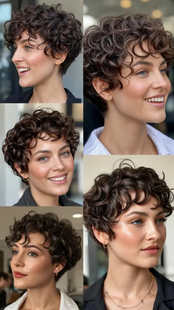 Layered Curly Pixie Cut