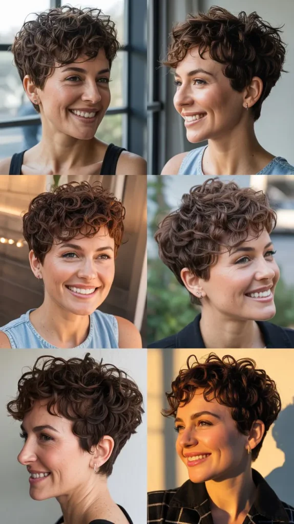  Short Curly Layers with Volume Crown