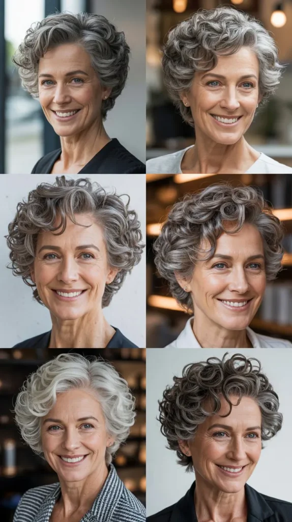 Natural Gray Curly Layers