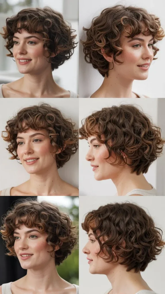 Layered Curly French Bob