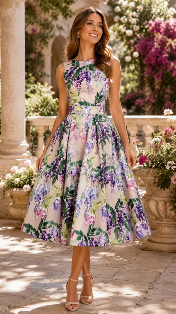 Floral Midi Dress for Women | Elegant Summer Wedding Guest Outfit Ideas