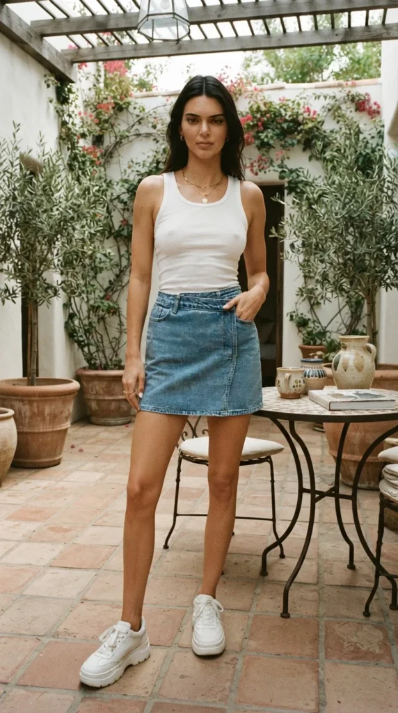 Kendall Jenner's Effortless Denim Skirt Look: How to Style It
