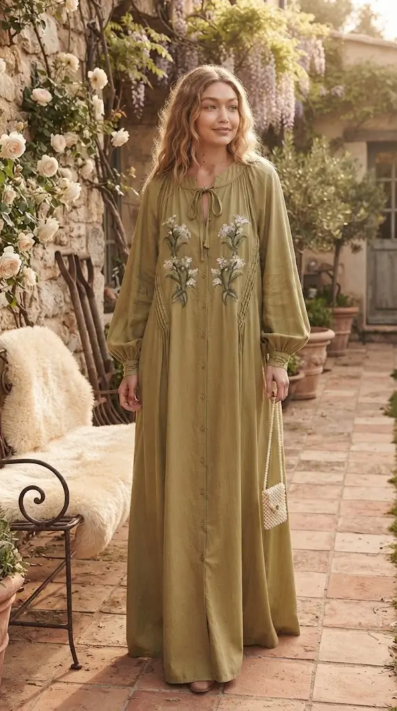 Floral Button Front Long Sleeve Dress | Bohemian Maxi Outfit Inspiration