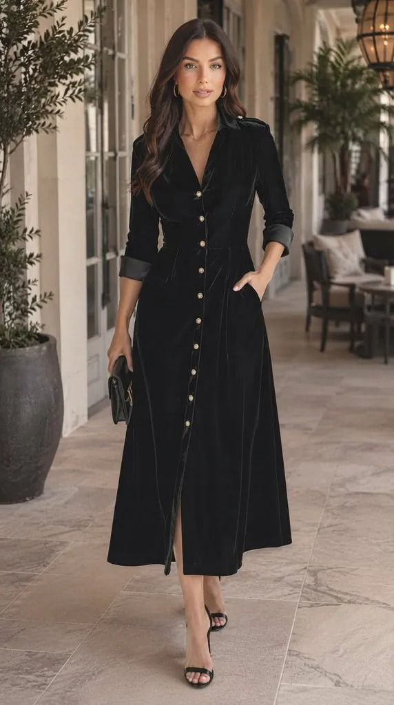 Velvet Black Maxi Dress Ideas: Elegant Wedding Guest Outfits