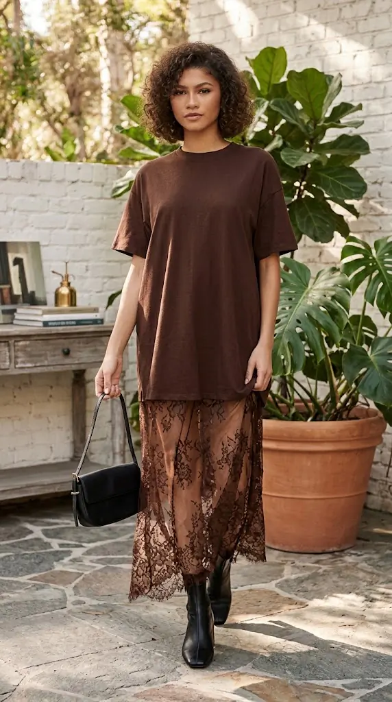 Floral Patchwork Short Sleeve T Shirt Loose Dress