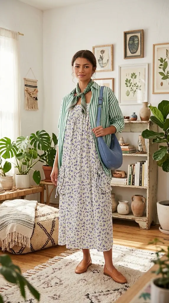 Floral Print Square Neck Summer Dress | Casual Cottagecore Maxi Outfit
