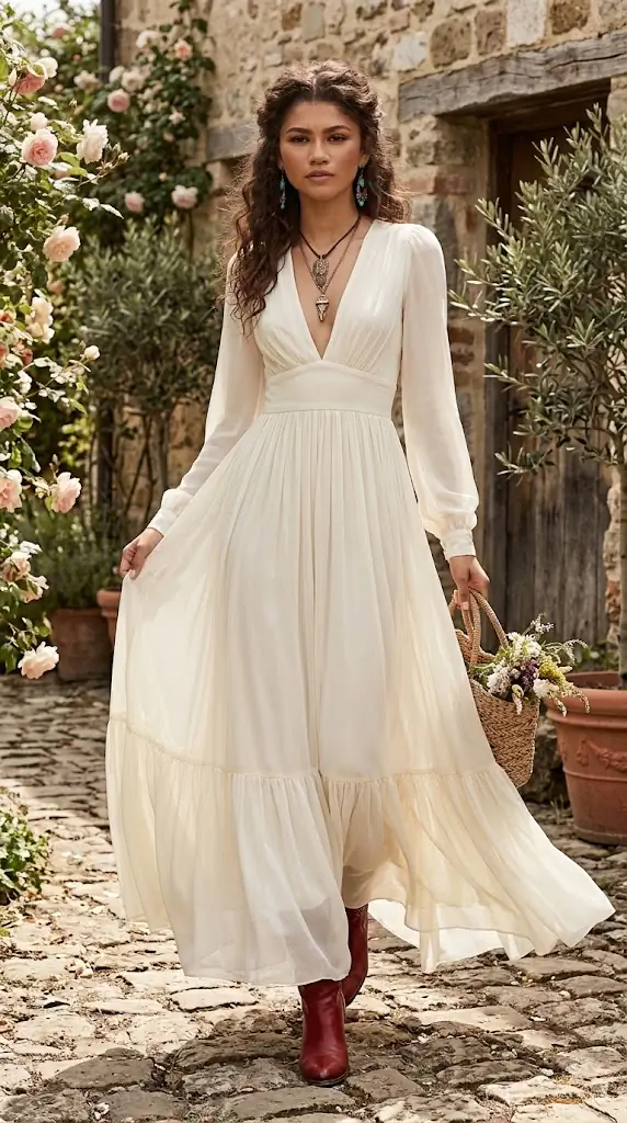 Long Sleeve Flowy Maxi Dress | Effortless Chic Style