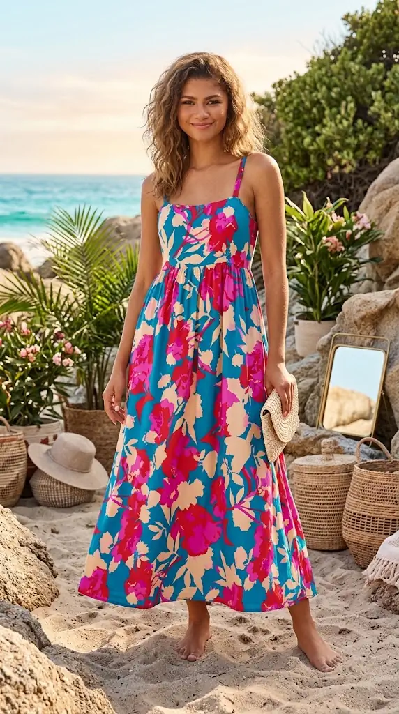 Floral Square Neck Cami Dress with Pockets | Effortless Chic Style