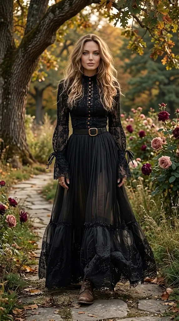 Lace Long Sleeve Maxi Dress Outfit Ideas & Vintage Styling