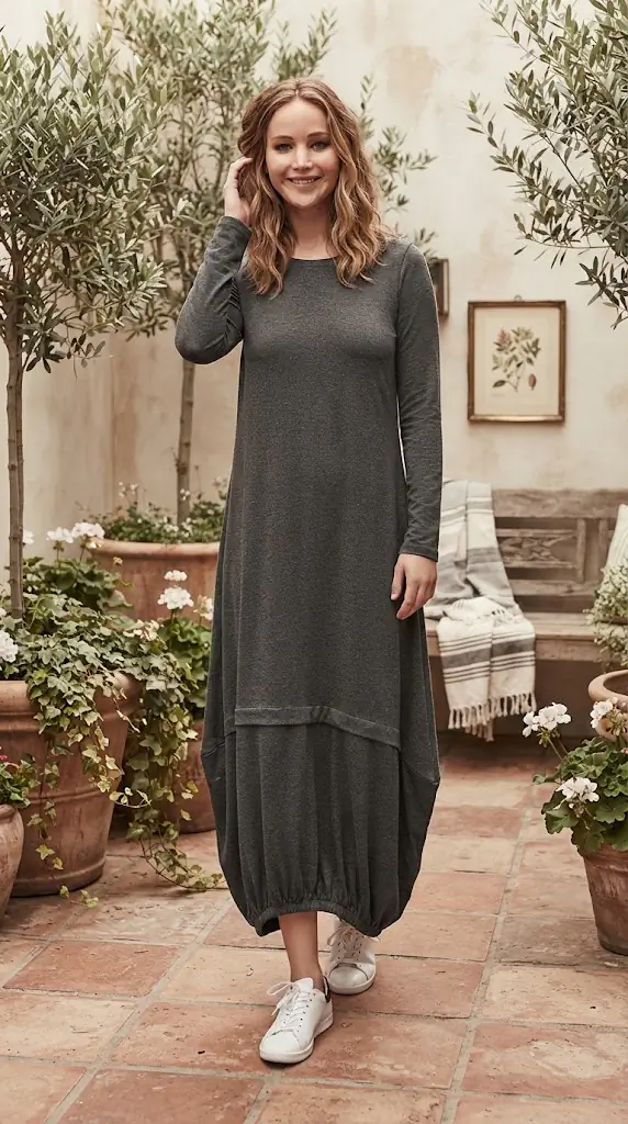 Full Size Round Neck Long Sleeve Sweatshirt Dress | Casual Outfit